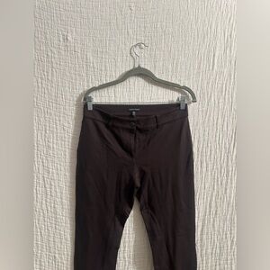 Eileen Fisher Cotton Blend Ponte High-Waisted Slim Pants color Espresso Sz Xs
